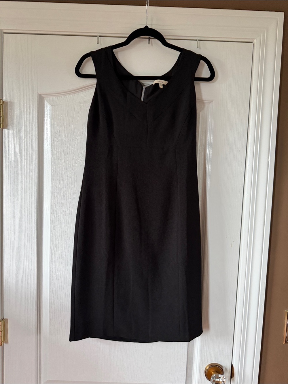 Lark & Ro Black Sleeveless V-Neck Midi Dress